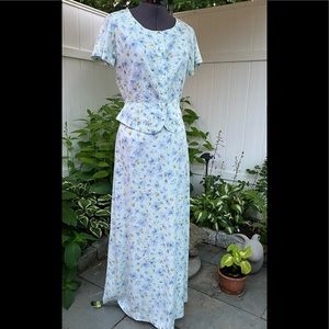 Liz Claiborne Blue Floral Midi Dress
